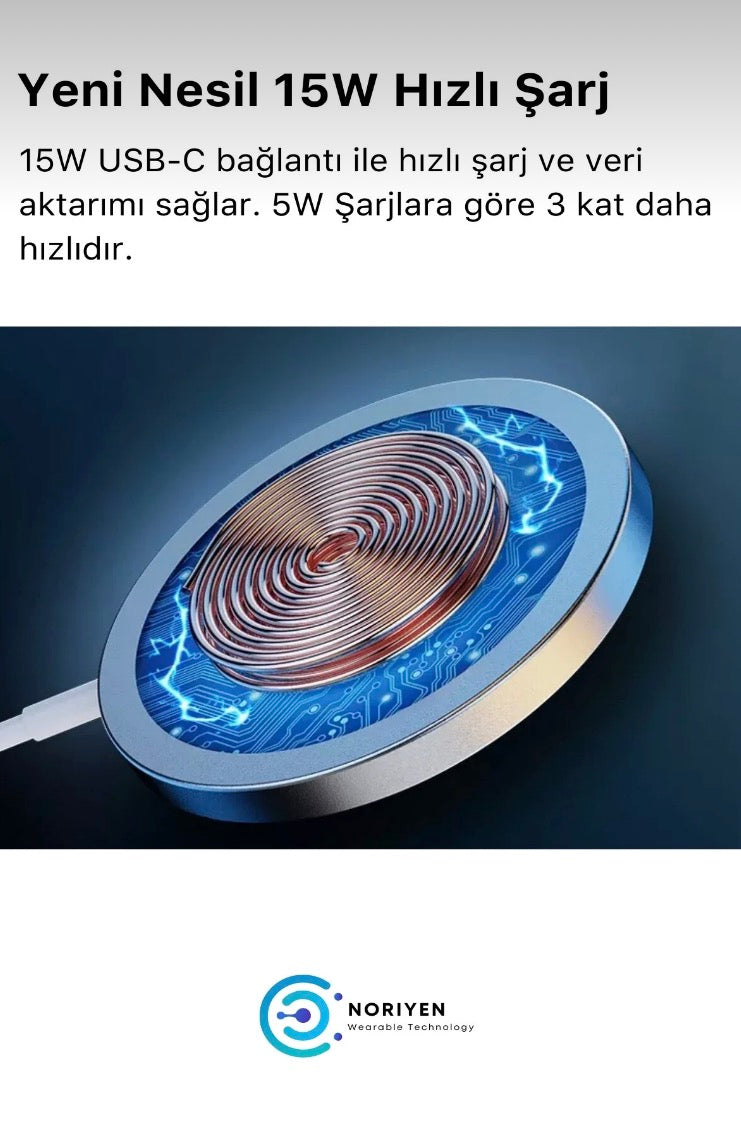 iPhone 11 12 13 14 15 16 Magsafe Kablosuz Hızlı Şarj Uyumlu Manyetik