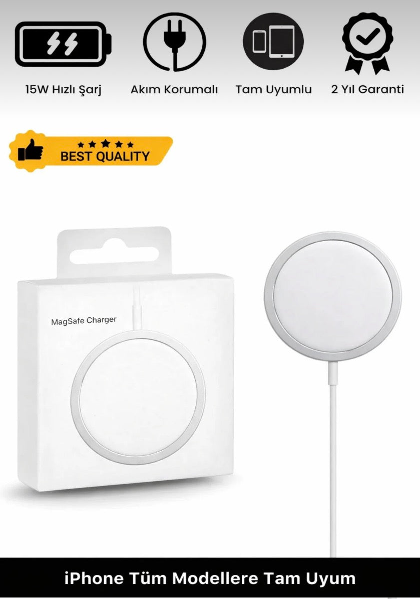 iPhone 11 12 13 14 15 16 Magsafe Kablosuz Hızlı Şarj Uyumlu Manyetik
