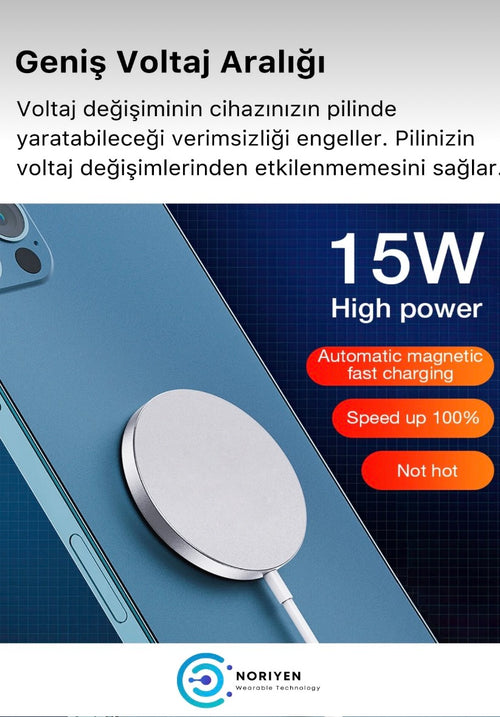 iPhone 11 12 13 14 15 16 Magsafe Kablosuz Hızlı Şarj Uyumlu Manyetik